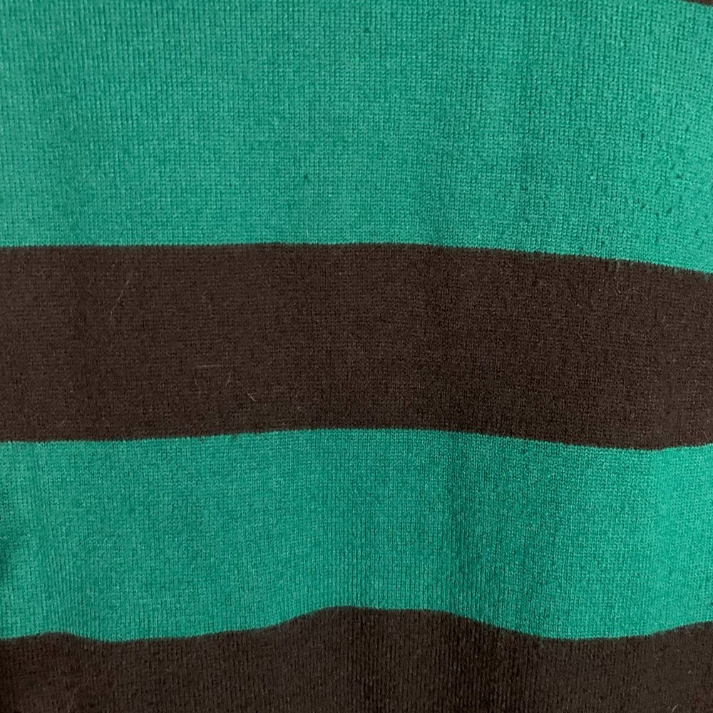 AB Studio Black and Green striped sweater dress, size large - Picture 4 of 7